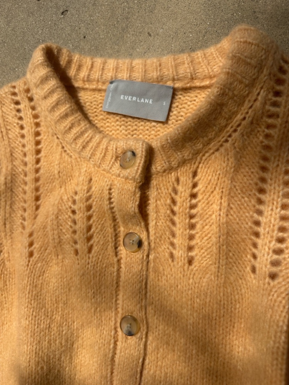 Everlane Peach Knit Button-Up Cardigan - Picture 2 of 5